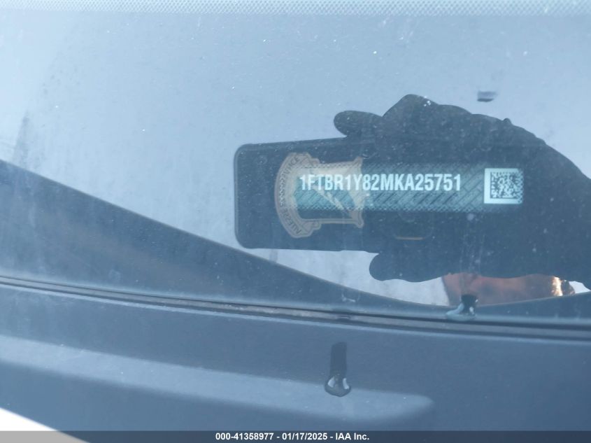 2021 Ford Transit-250 VIN: 1FTBR1Y82MKA25751 Lot: 41358977