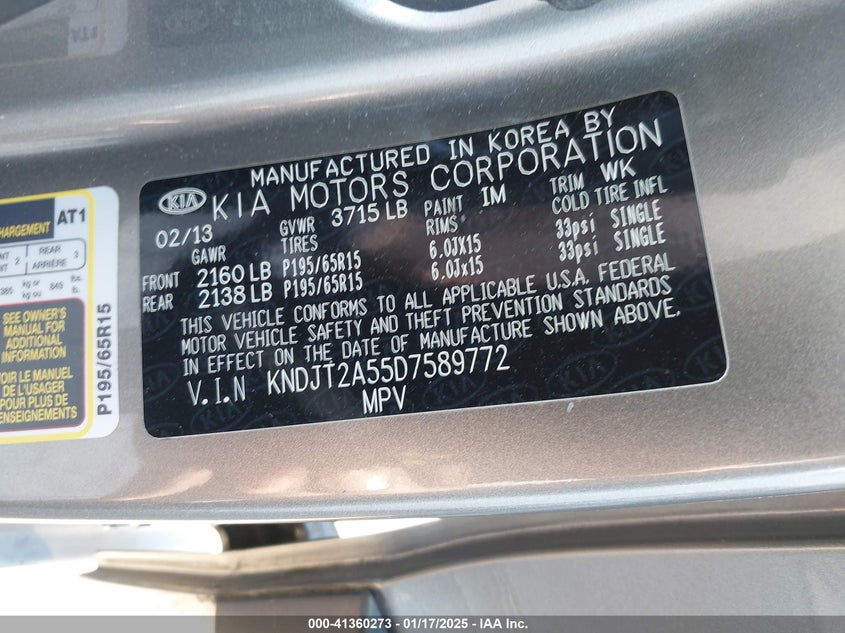 2013 KIA SOUL - KNDJT2A55D7589772