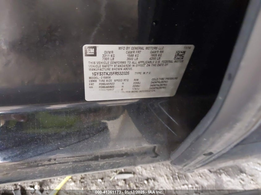 2015 CADILLAC ESCALADE ESV PREMIUM - 1GYS3TKJ5FR532026