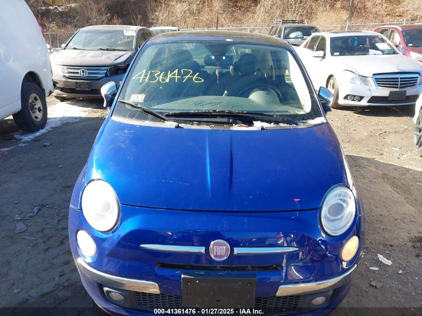 2013 Fiat 500 Lounge VIN: 3C3CFFCR4DT512978 Lot: 41361476