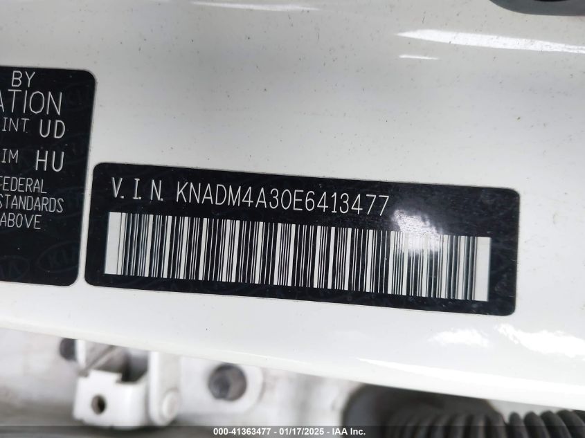 VIN KNADM4A30E6413477 2014 KIA Rio, LX no.9