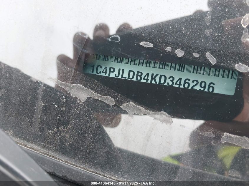 2019 Jeep Cherokee Latitude Fwd VIN: C4PLDB4KD346296 Lot: 41364345