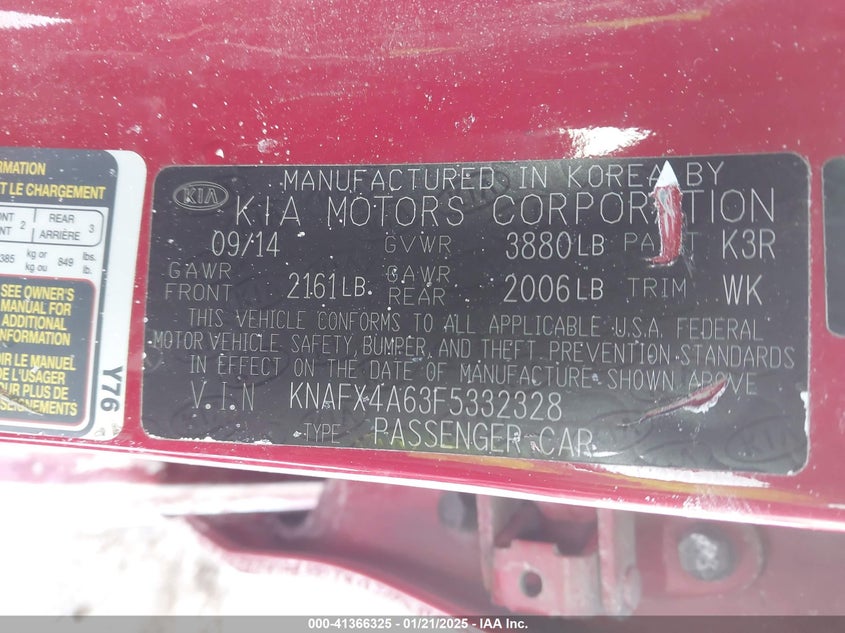 2015 KIA FORTE LX - 0KNAFX4A63F533232