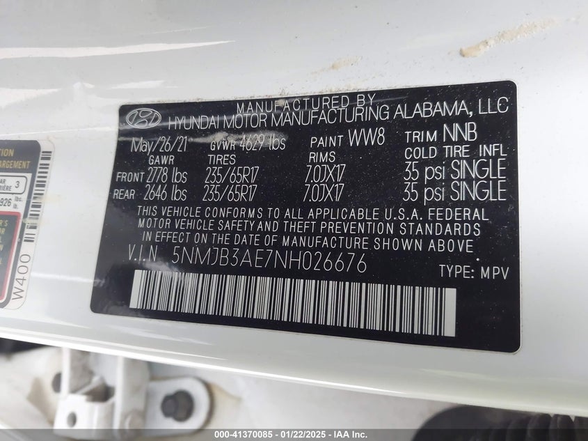 2022 HYUNDAI TUCSON SEL - 5NMJB3AE7NH026676