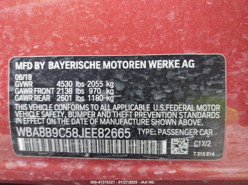 2018 BMW 330I - WBA8B9C58JEE82665