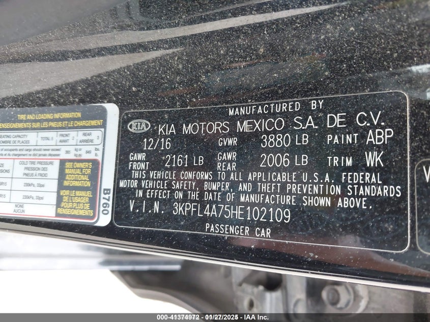 2017 KIA FORTE LX - 3KPFL4A75HE102109