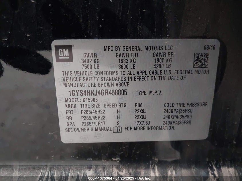 2016 CADILLAC ESCALADE ESV LUXURY COLLECTION - 1GYS4HKJ4GR458805