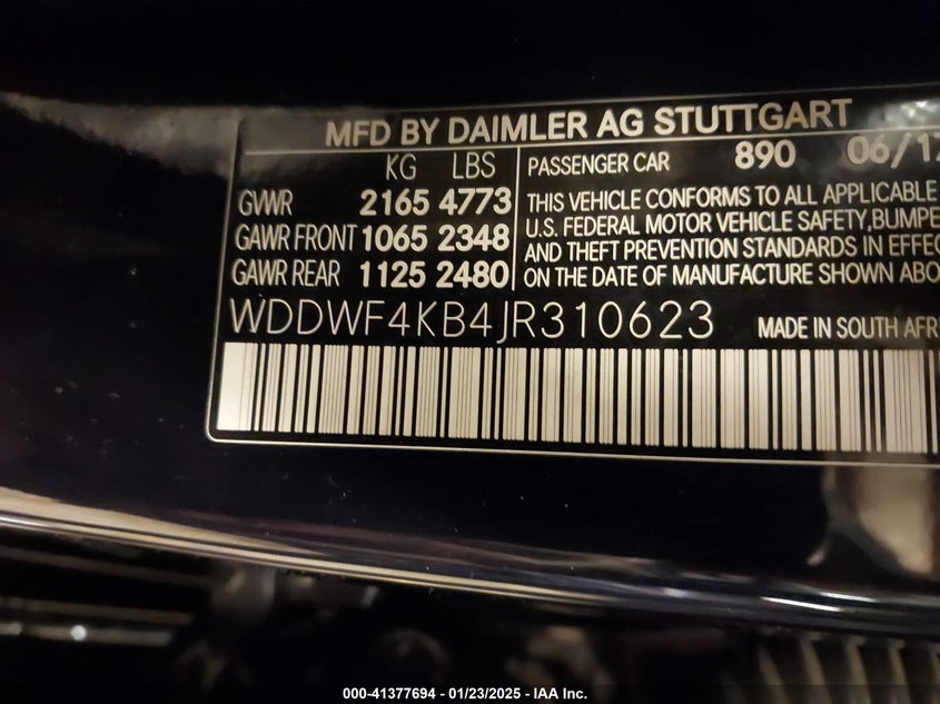 2018 MERCEDES-BENZ C 300 4MATIC - WDDWF4KB4JR310623