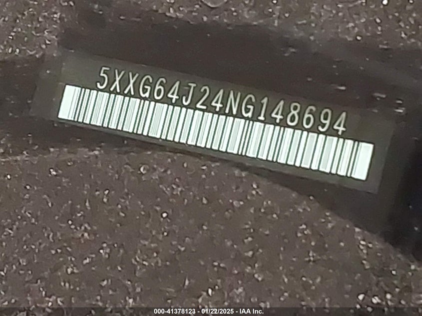 2022 KIA K5 VIN: 5XXG64J24NG148694