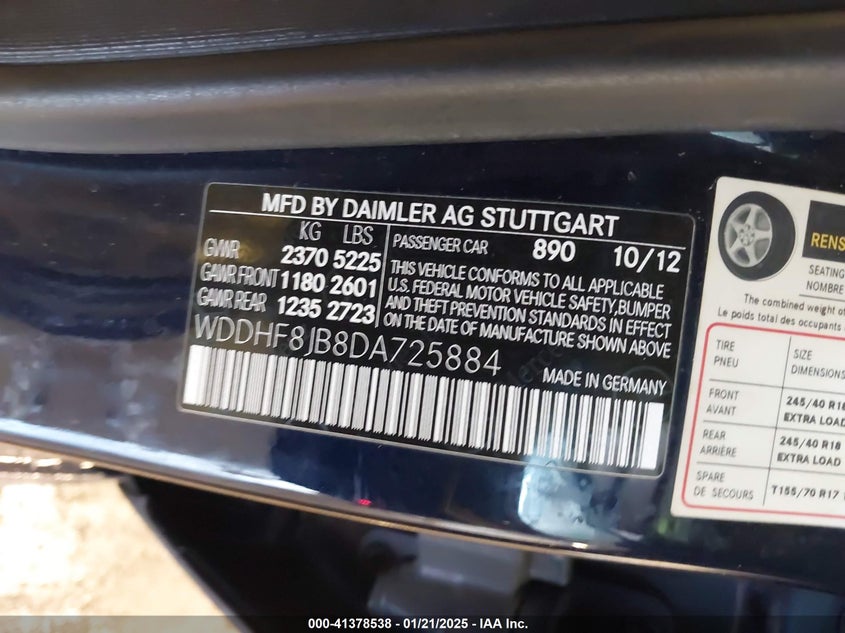 2013 MERCEDES-BENZ E 350 4MATIC - WDDHF8JB8DA725884
