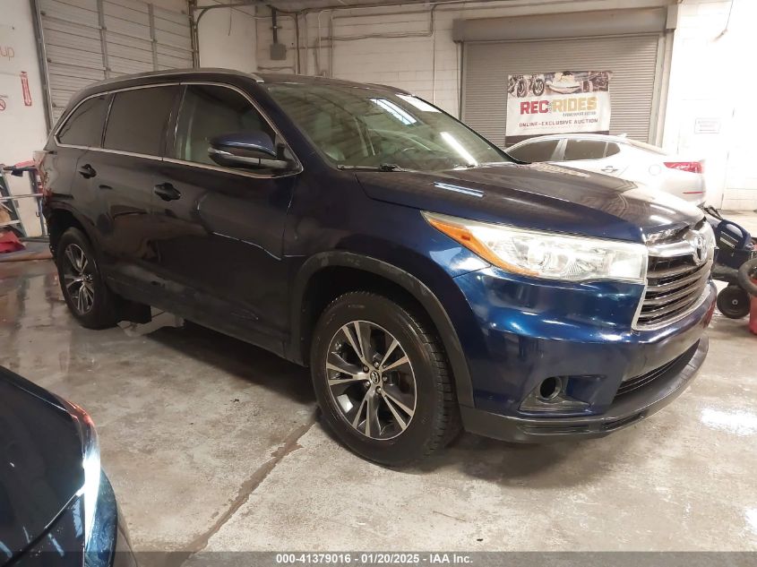 2016 TOYOTA HIGHLANDER XLE V6 - 5TDKKRFH3GS124856