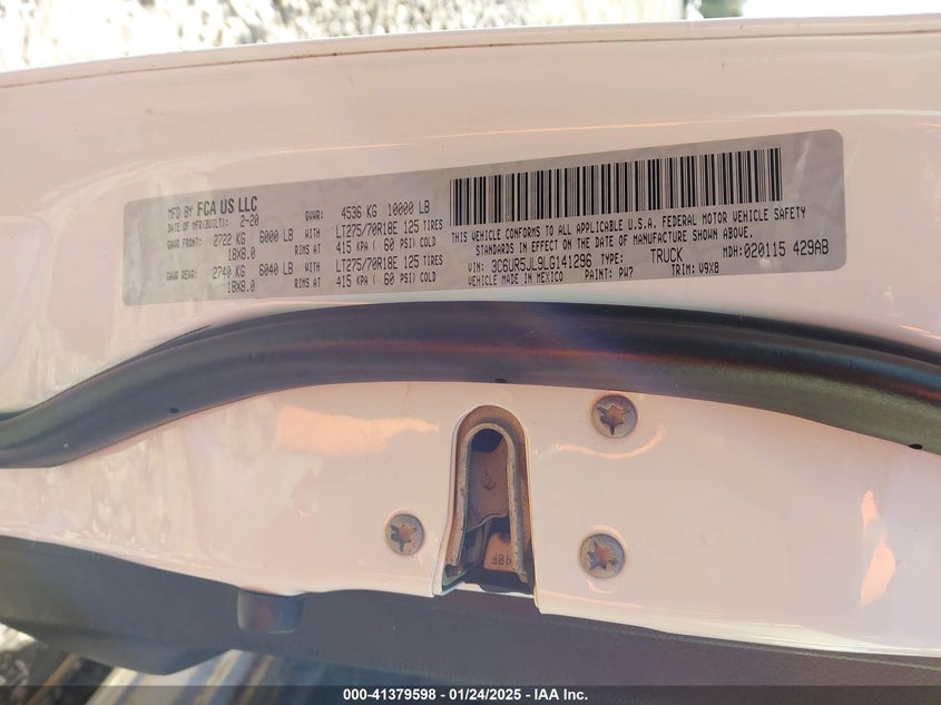 2020 RAM 2500 BIG HORN  4X4 8' BOX - 3C6UR5JL9LG141296
