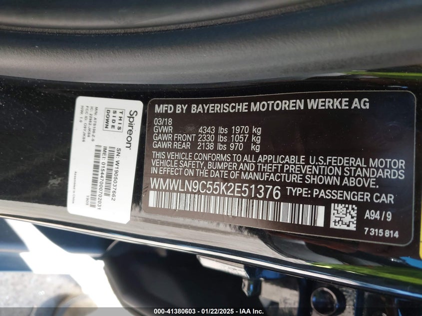 2019 Mini Clubman Cooper S VIN: WMWLN9C55K2E51376 Lot: 41380603