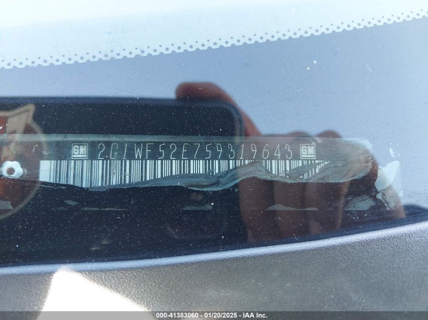 2005 Chevrolet Impala VIN: 2G1WF52E759319643 Lot: 41383060