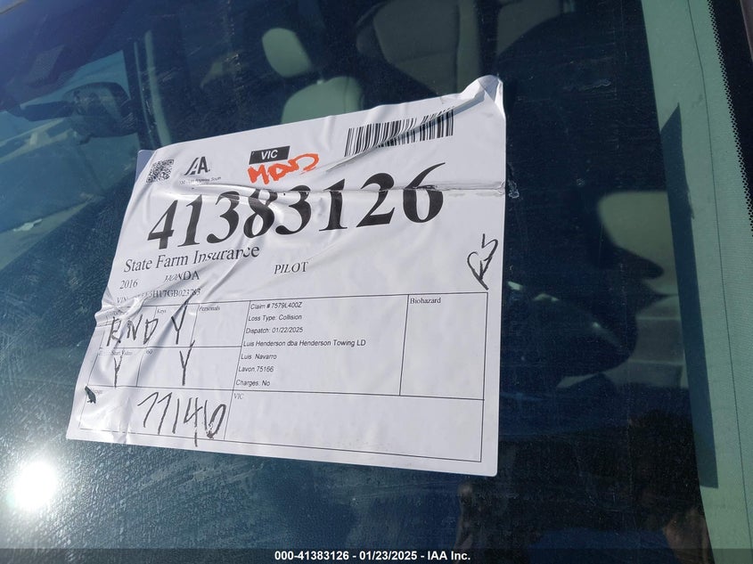 2016 HONDA PILOT LX - 5FNYF5H17GB023783