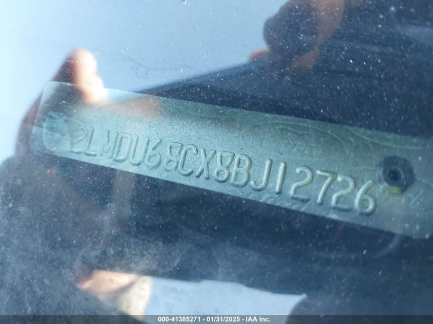 2008 Lincoln Mkx VIN: 2LMDU68CX8BJ12726 Lot: 41385271
