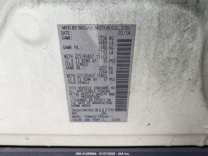 2014 NISSAN ROGUE SV - 5N1AT2MT8EC811770