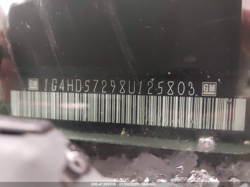2008 BUICK LUCERNE VIN: 1G4HD57298U125803