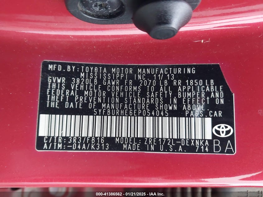 2014 TOYOTA COROLLA LE - 5YFBURHE6EP054045