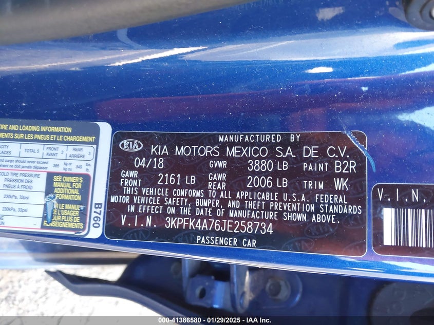 2018 KIA FORTE LX - 3KPFK4A76JE258734