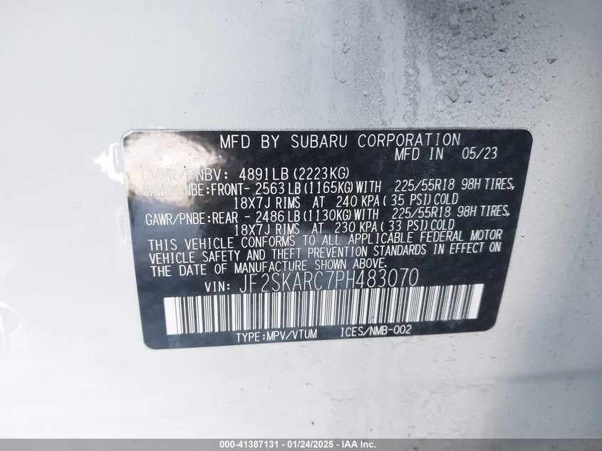 2023 SUBARU FORESTER TOURING - JF2SKARC7PH483070