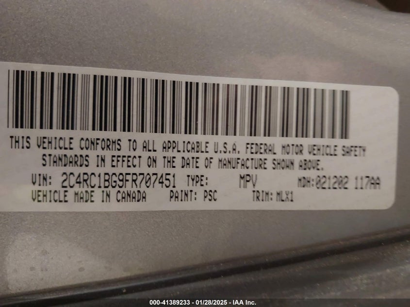 2015 CHRYSLER TOWN & COUNTRY TOURING - 2C4RC1BG9FR707451