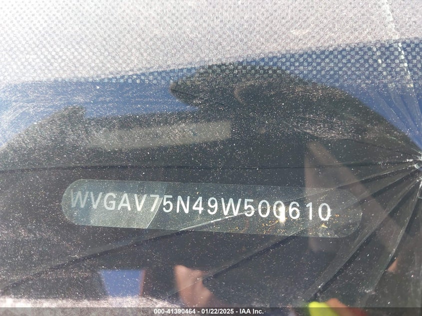 2009 VOLKSWAGEN TIGUAN VIN: WVGAV75N49W500610