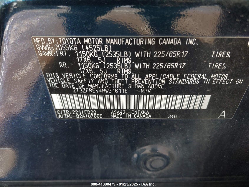 2017 TOYOTA RAV4 LE - 2T3ZFREV4HW316118