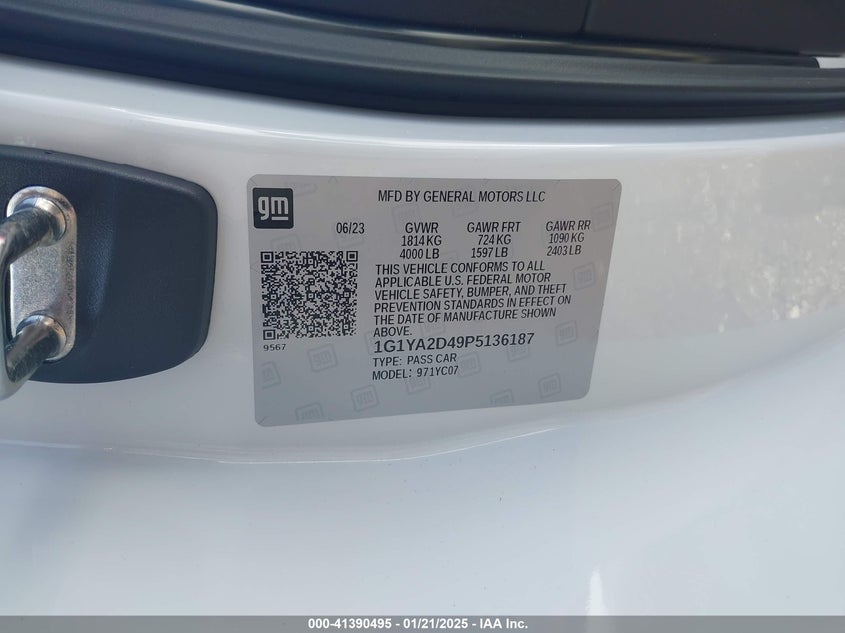 2023 CHEVROLET CORVETTE STINGRAY RWD  1LT - 1G1YA2D49P5136187