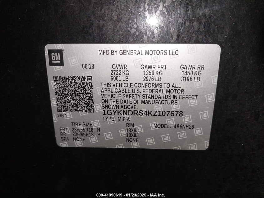 2019 CADILLAC XT5 LUXURY - 1GYKNDRS4KZ107678