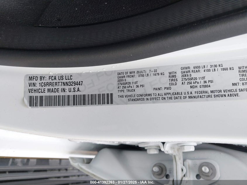 2022 RAM 1500 LARAMIE  4X2 6'4 BOX - 1C6RRERT7NN329447