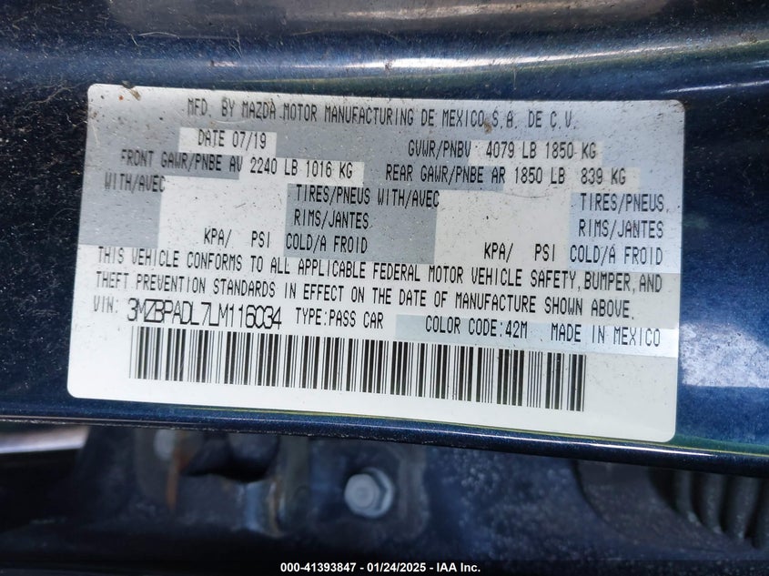 2020 MAZDA MAZDA3 PREFERRED PACKAGE - 3MZBPADL7LM116034