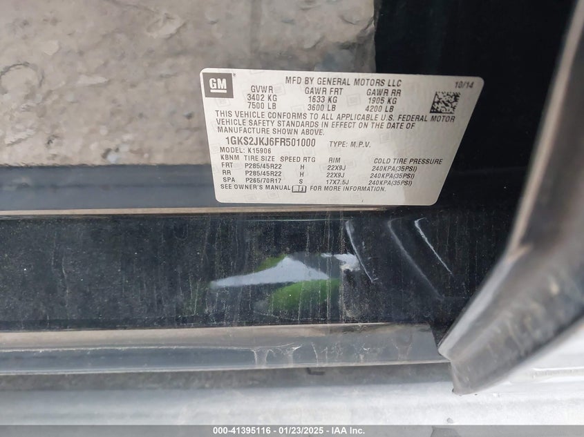 2015 GMC YUKON XL 1500 DENALI - 1GKS2JKJ6FR501000