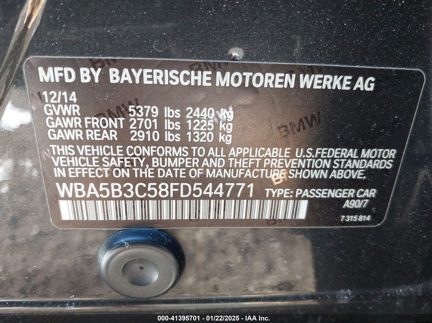 2015 BMW 535I XDRIVE - WBA5B3C58FD544771