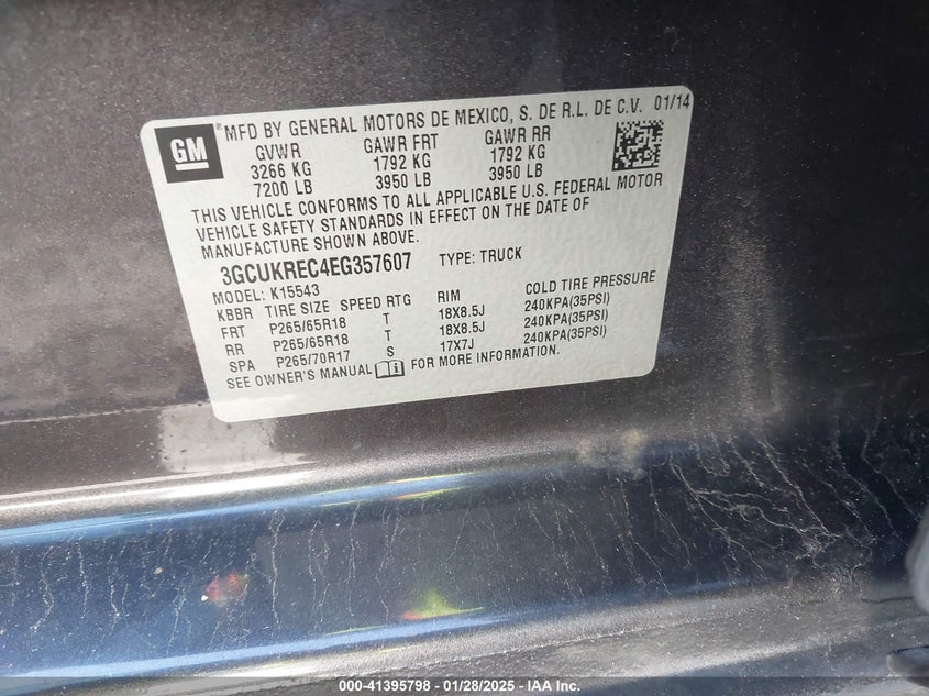 2014 CHEVROLET SILVERADO 1500 2LT - 3GCUKREC4EG357607