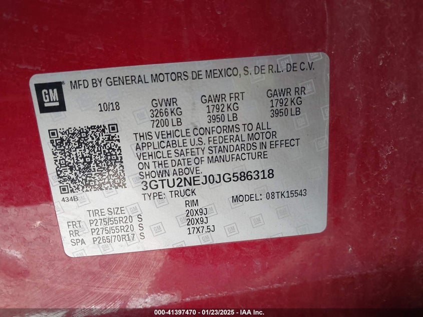 2018 GMC SIERRA 1500 SLT - 3GTU2NEJ0JG586318