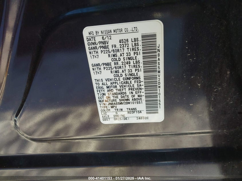 2013 NISSAN ROGUE SV - JN8AS5MV2DW101551