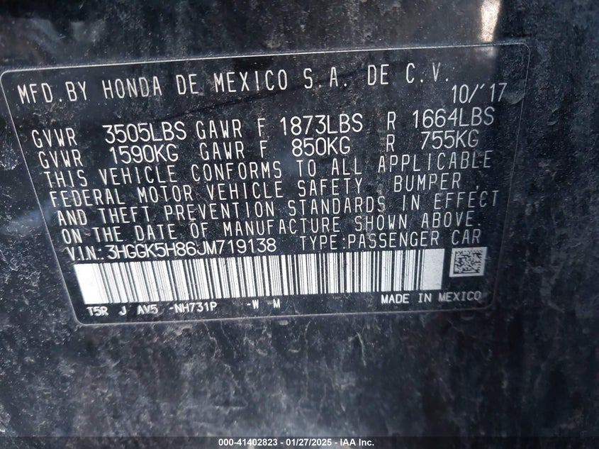 2018 HONDA FIT EX - 3HGGK5H86JM719138