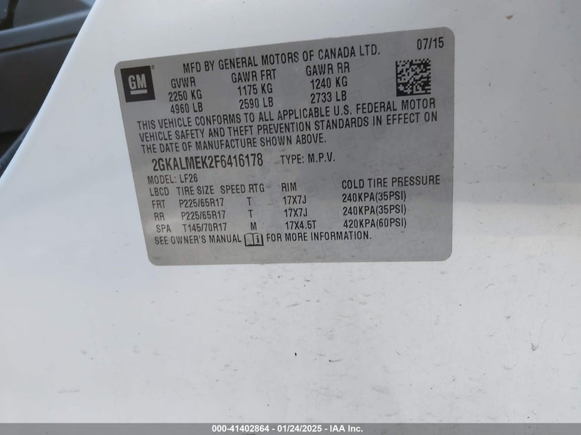 2015 GMC TERRAIN SLE-1 - 2GKALMEK2F6416178