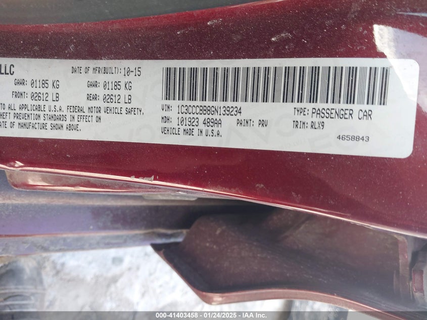 2016 CHRYSLER 200 S - 1C3CCCBB8GN139234