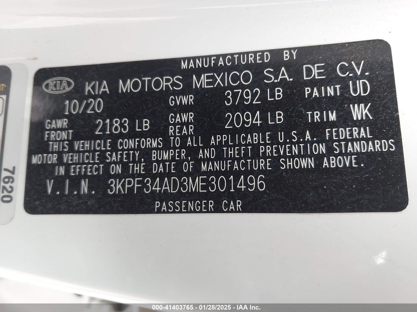 2021 KIA FORTE GT-LINE - 3KPF34AD3ME301496