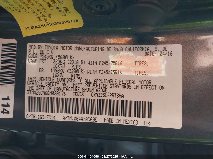 2016 TOYOTA TACOMA SR5 V6 - 3TMAZ5CN6GM020176