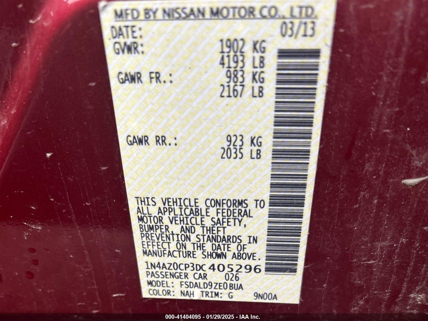 2013 NISSAN LEAF SV - 1N4AZ0CP3DC405296