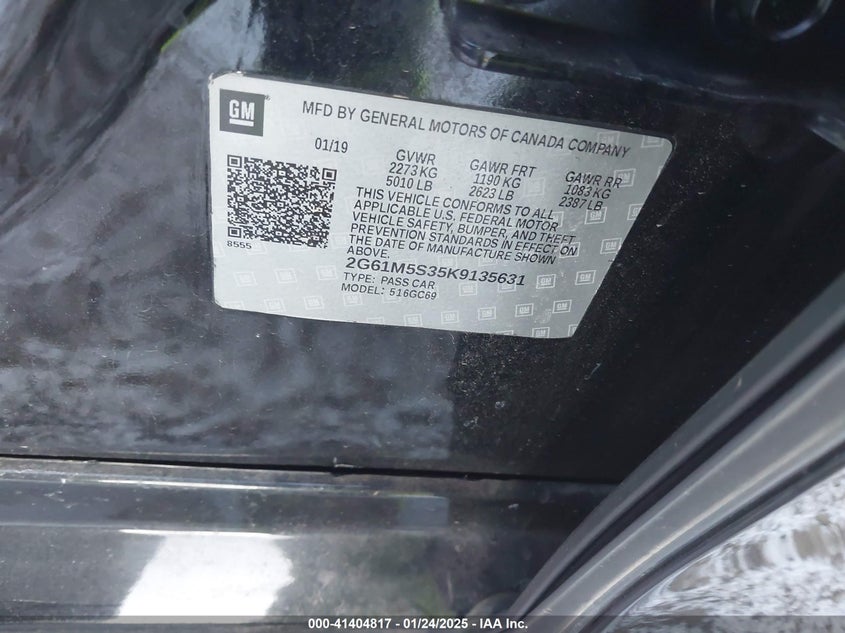 2019 CADILLAC XTS VIN: 2G61M5S35K9135631