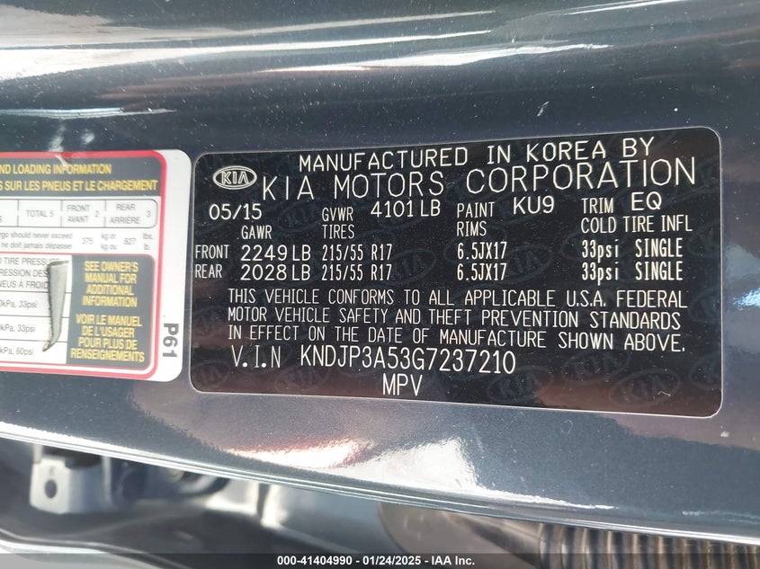 2016 KIA SOUL VIN: KNDJP3A53G7237210