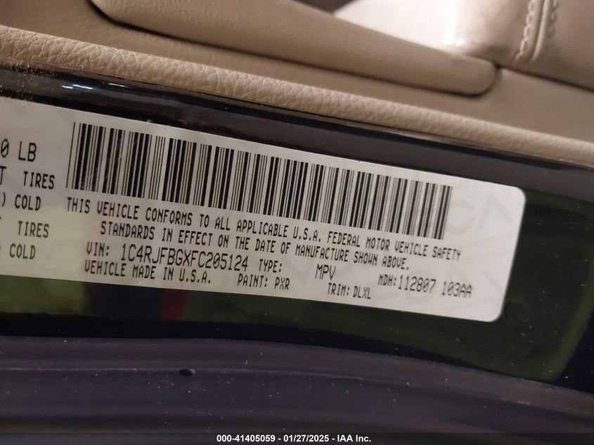 2015 JEEP GRAND CHEROKEE LIMITED - 1C4RJFBGXFC205124