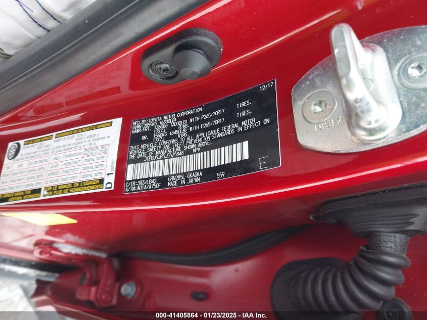 2018 Toyota 4Runner Sr5 Premium VIN: JTEBU5JR5J5535848 Lot: 41405864