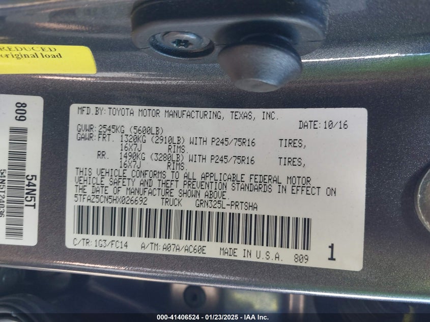 2017 TOYOTA TACOMA SR5 V6 - 5TFAZ5CN5HX026692