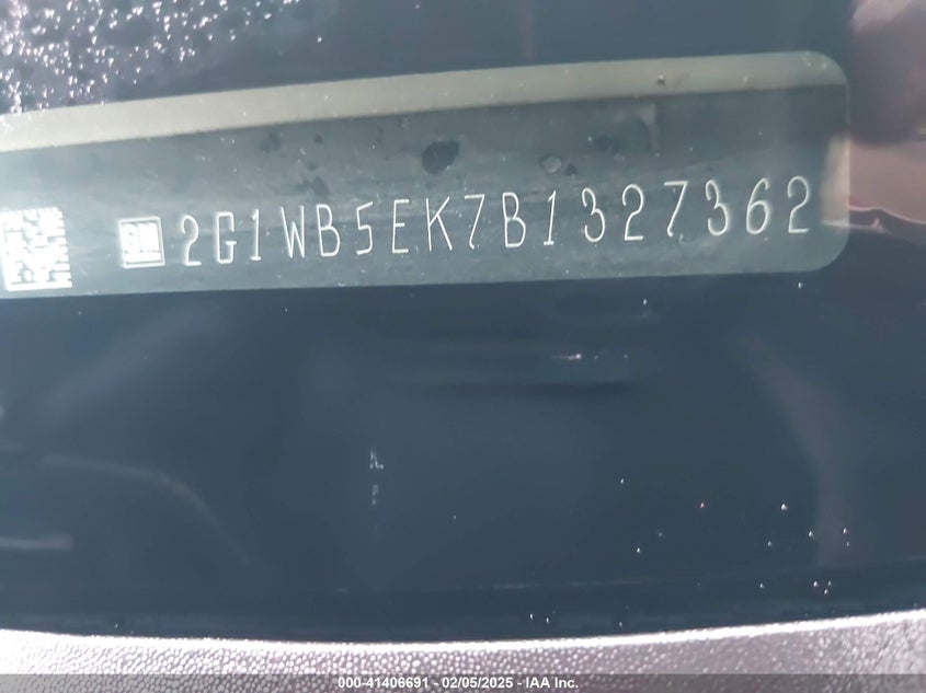2011 CHEVROLET IMPALA VIN: 2G1WB5EK7B1327362