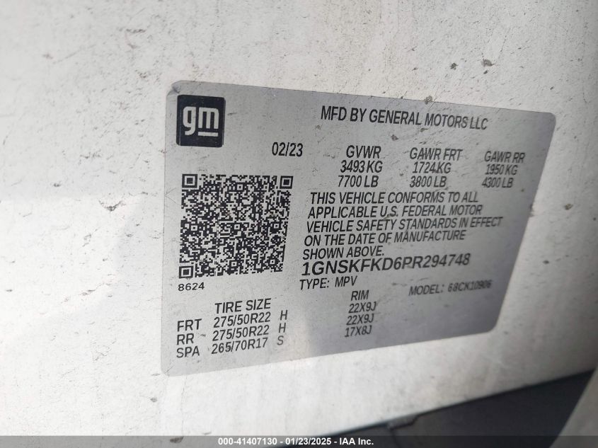 2023 Chevrolet Suburban - 1GNSKFKD6PR294748